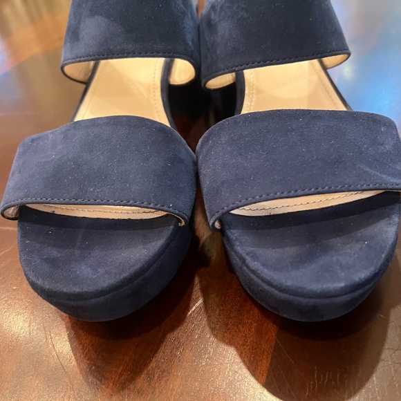NWOT Prada Blue Suede Platform Sandals, Sz 38 - Picture 4 of 13